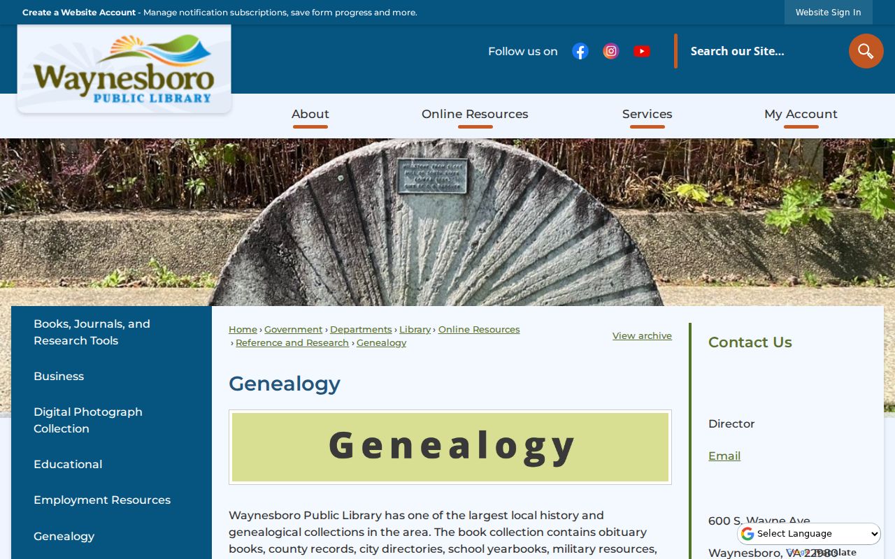 Waynesboro city directory research at the Public Library Local History and Genealogy Room