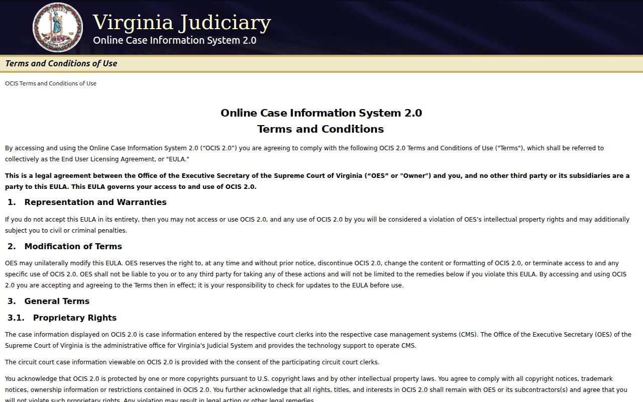 Waynesboro resident lookup through Virginia OCIS court search modes