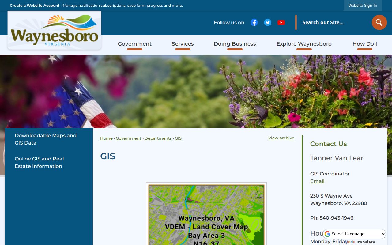 Waynesboro street directory official GIS overview for parcel and street research
