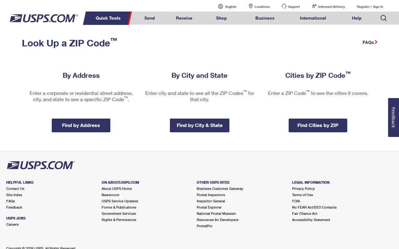 Waynesboro ZIP code directory view of USPS address, city and ZIP lookup modes